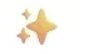Three golden sparkle stars on white background.