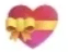 Heart with a yellow ribbon and bow.