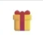 Gift box with red ribbon.