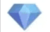 Blue geometric diamond icon with facets.