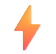 Orange lightning bolt icon on black background.