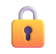 Yellow lock icon on black background.