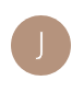 Brown circle with the letter J inside.